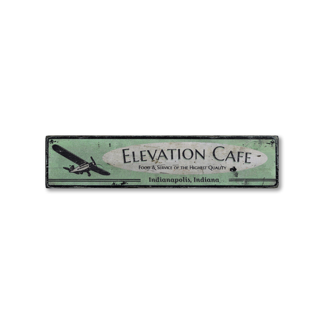 Airplane Cafe Rustic Wood Sign