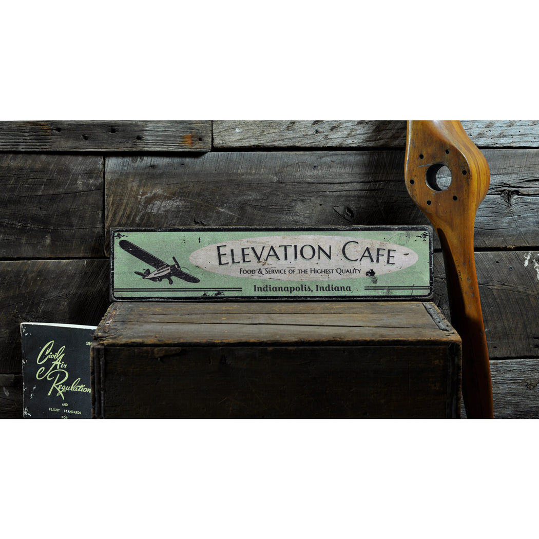 Airplane Cafe Rustic Wood Sign