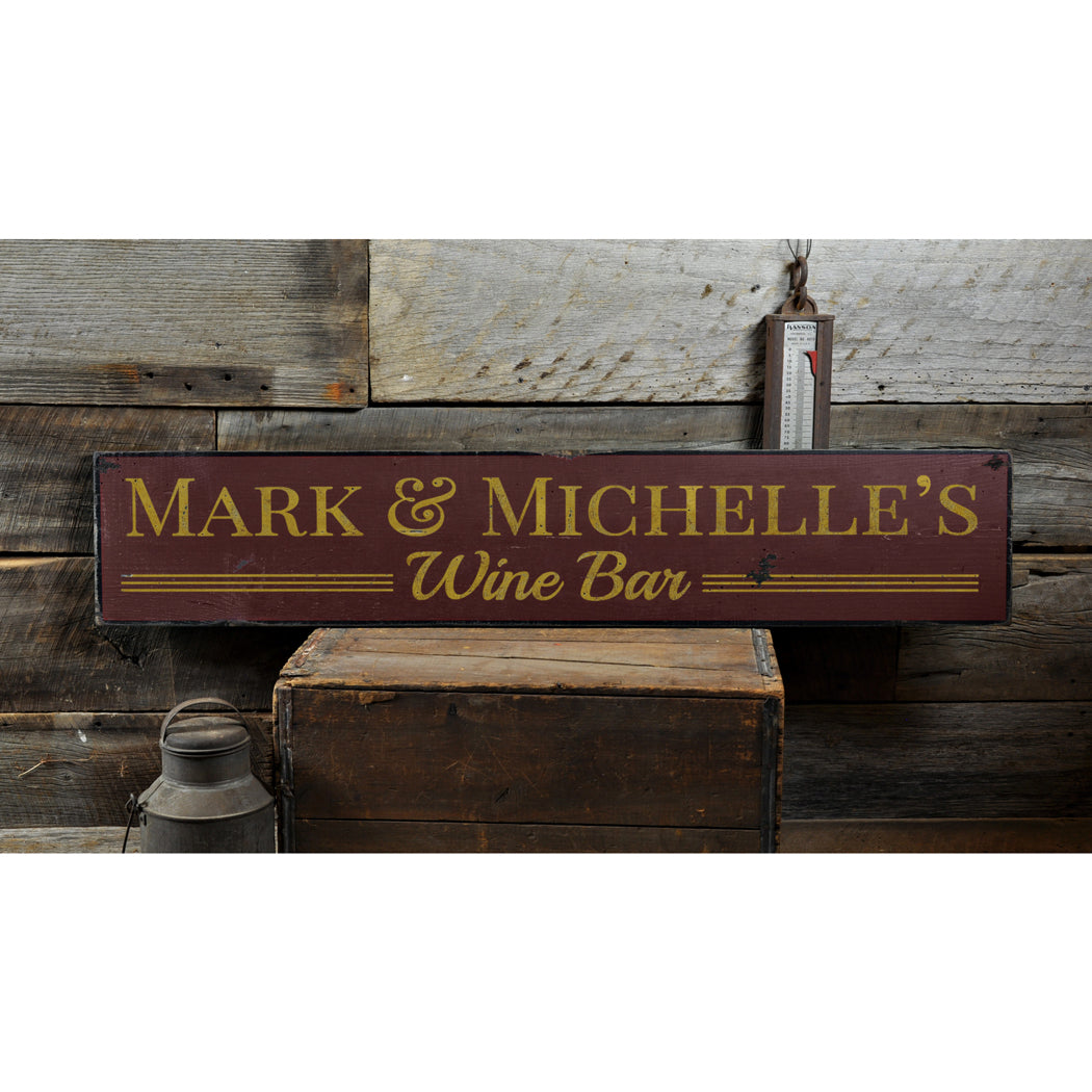 Home Wine Bar Rustic Wood Sign