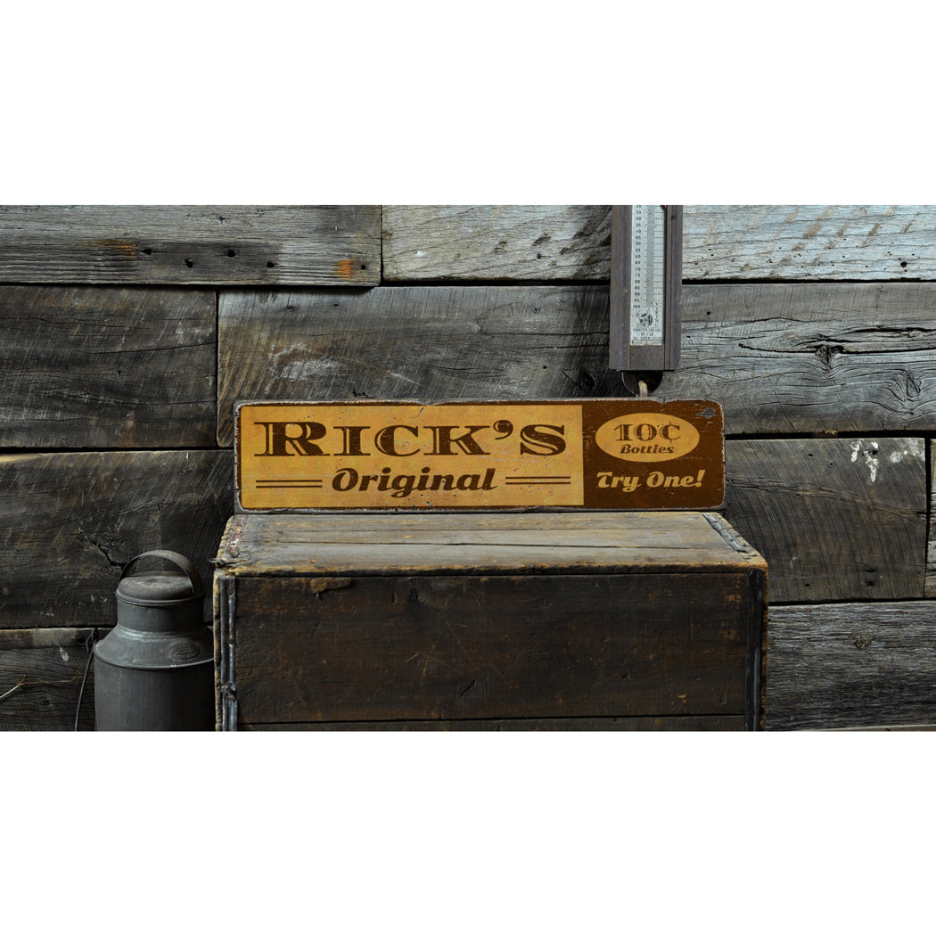 10 cent Bottles Bar Rustic Wood Sign