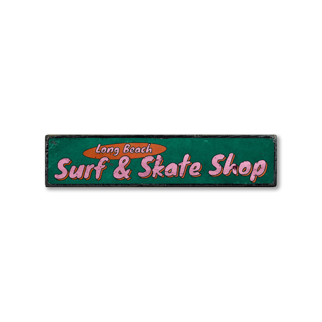 Surf and Skate Shop Rustic Wood Sign