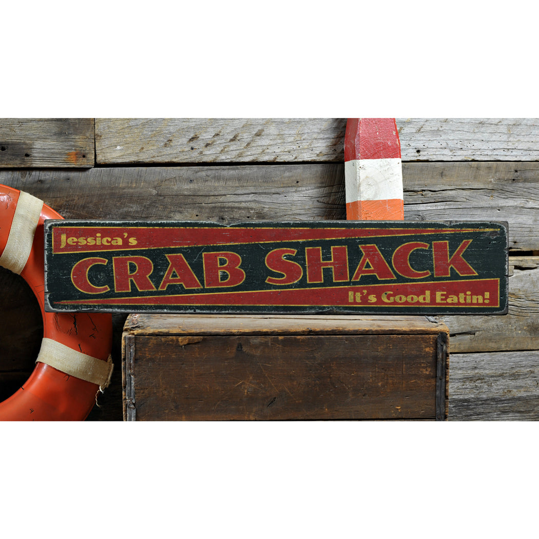 Crab Shack Rustic Wood Sign