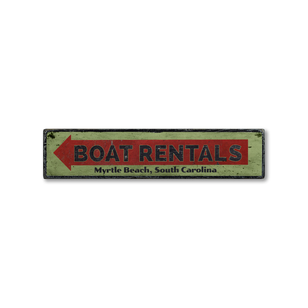 Boat Rentals Rustic Wood Sign