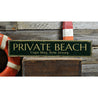 Private Beach Location Rustic Wood Sign