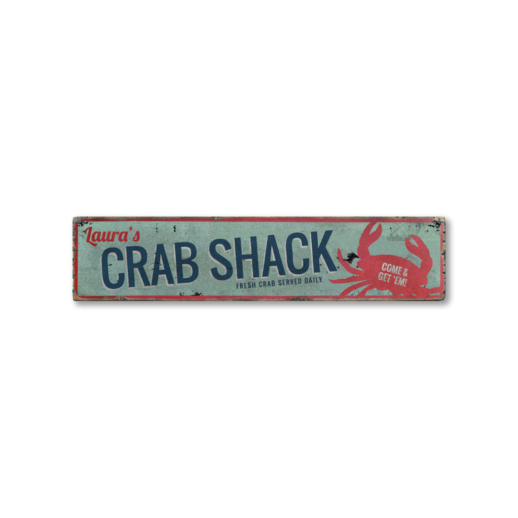 Fresh Crab Rustic Wood Sign