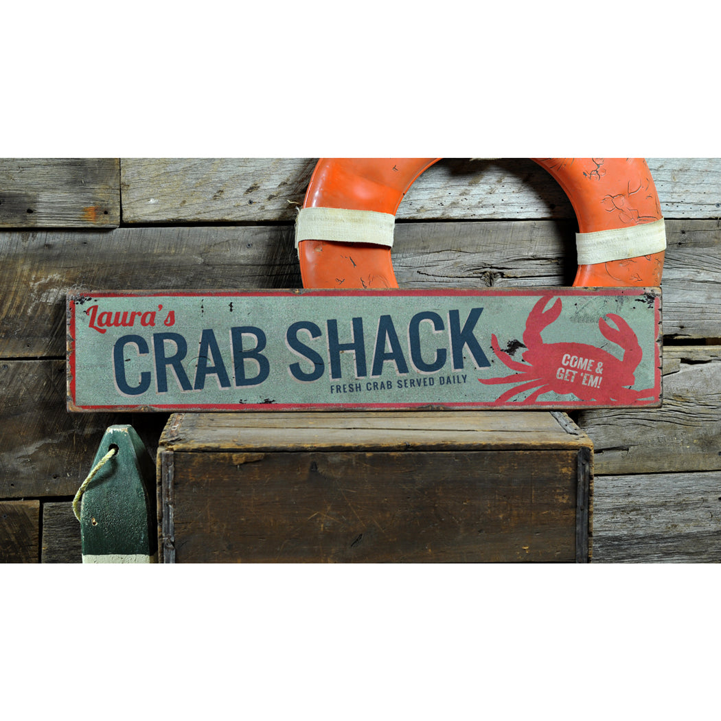 Fresh Crab Rustic Wood Sign