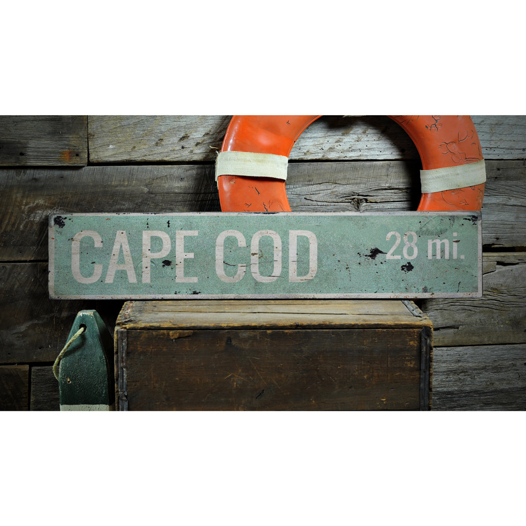 Beach Location Mileage Rustic Wood Sign