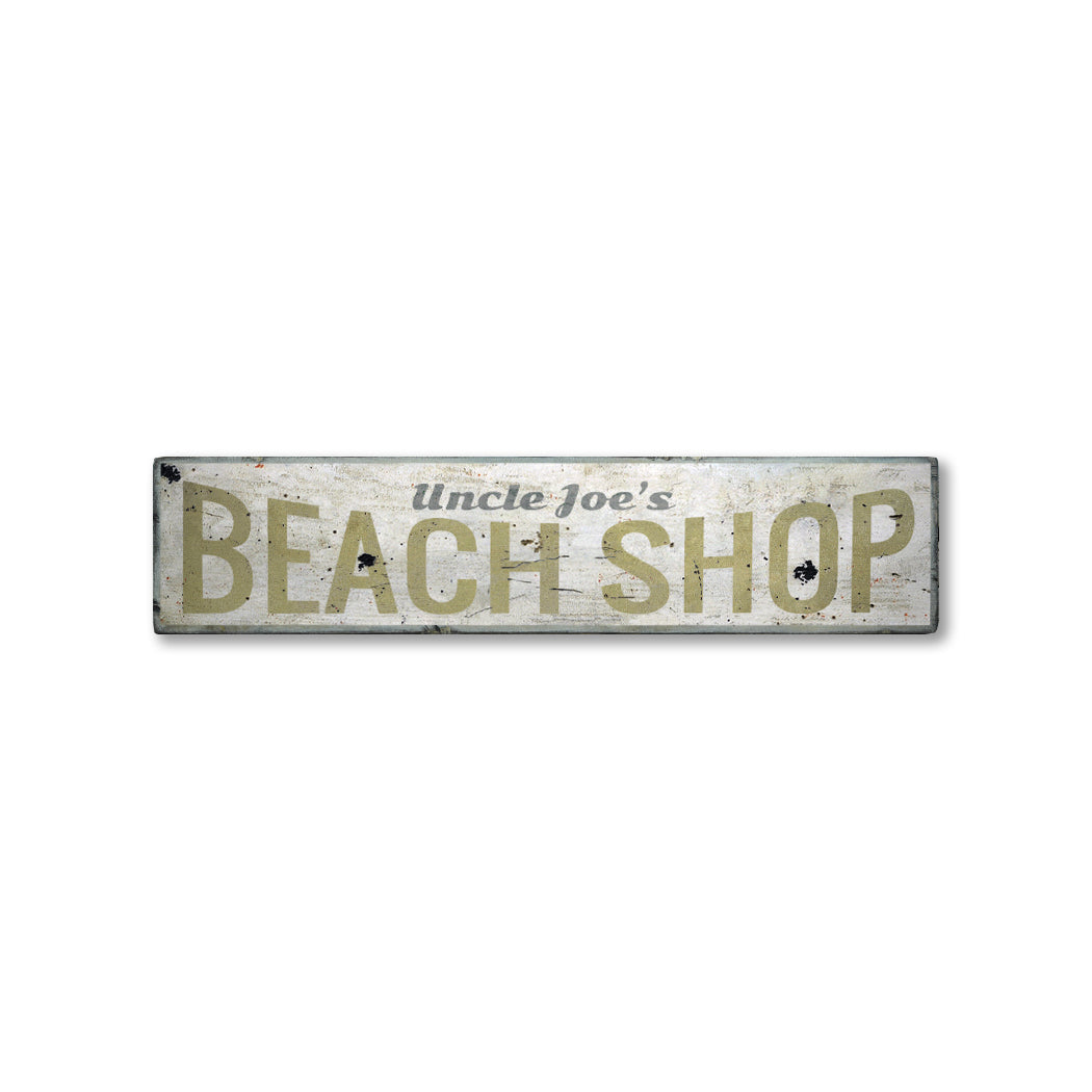 Beach Shop Rustic Wood Sign