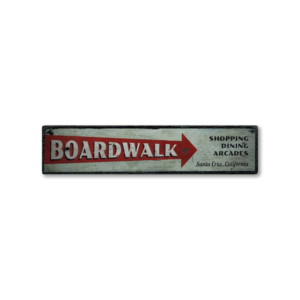 Boardwalk Directional Rustic Wood Sign