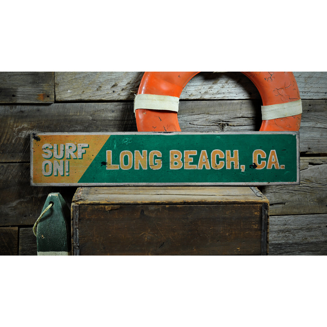 Surf On Rustic Wood Sign