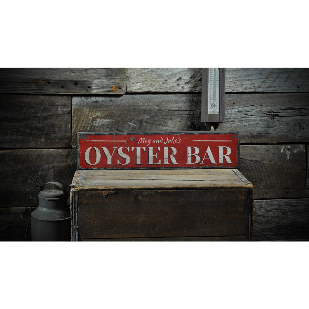 Oyster Bar Rustic Wood Sign