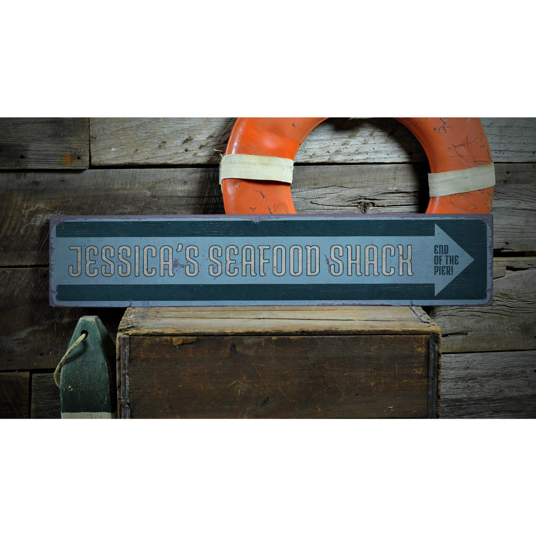 Seafood Shack Rustic Wood Sign