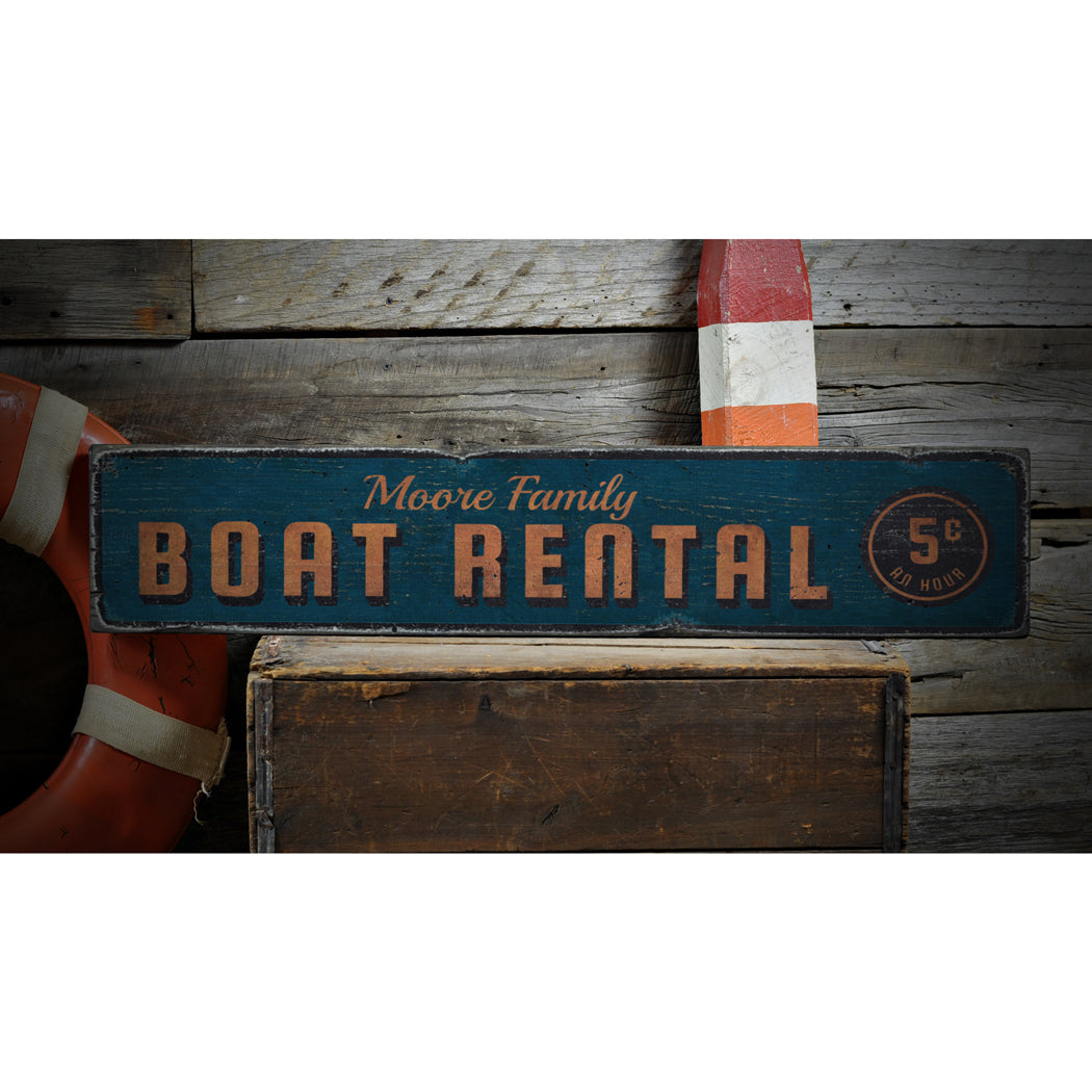 5 cent Boat Rental Rustic Wood Sign