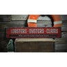 Lobsters Oysters Clams Rustic Wood Sign