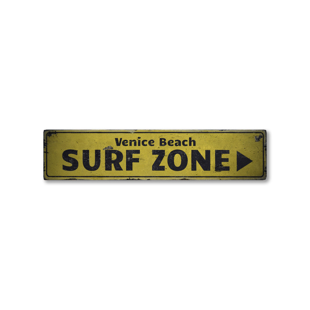 Surf Zone Rustic Wood Sign