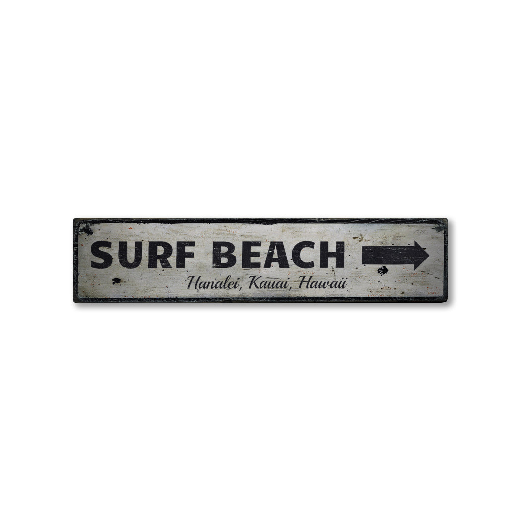 Surf Beach Rustic Wood Sign