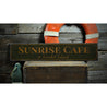 Sunrise Cafe Rustic Wood Sign