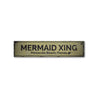 Mermaid Crossing Rustic Wood Sign