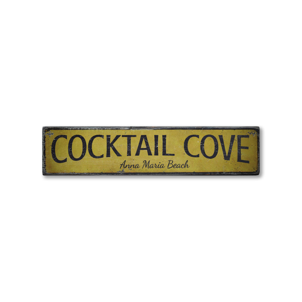 Cocktail Cove Rustic Wood Sign