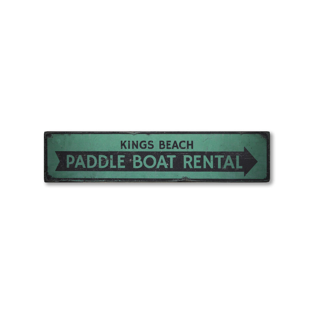 Paddle Boat Rental Rustic Wood Sign