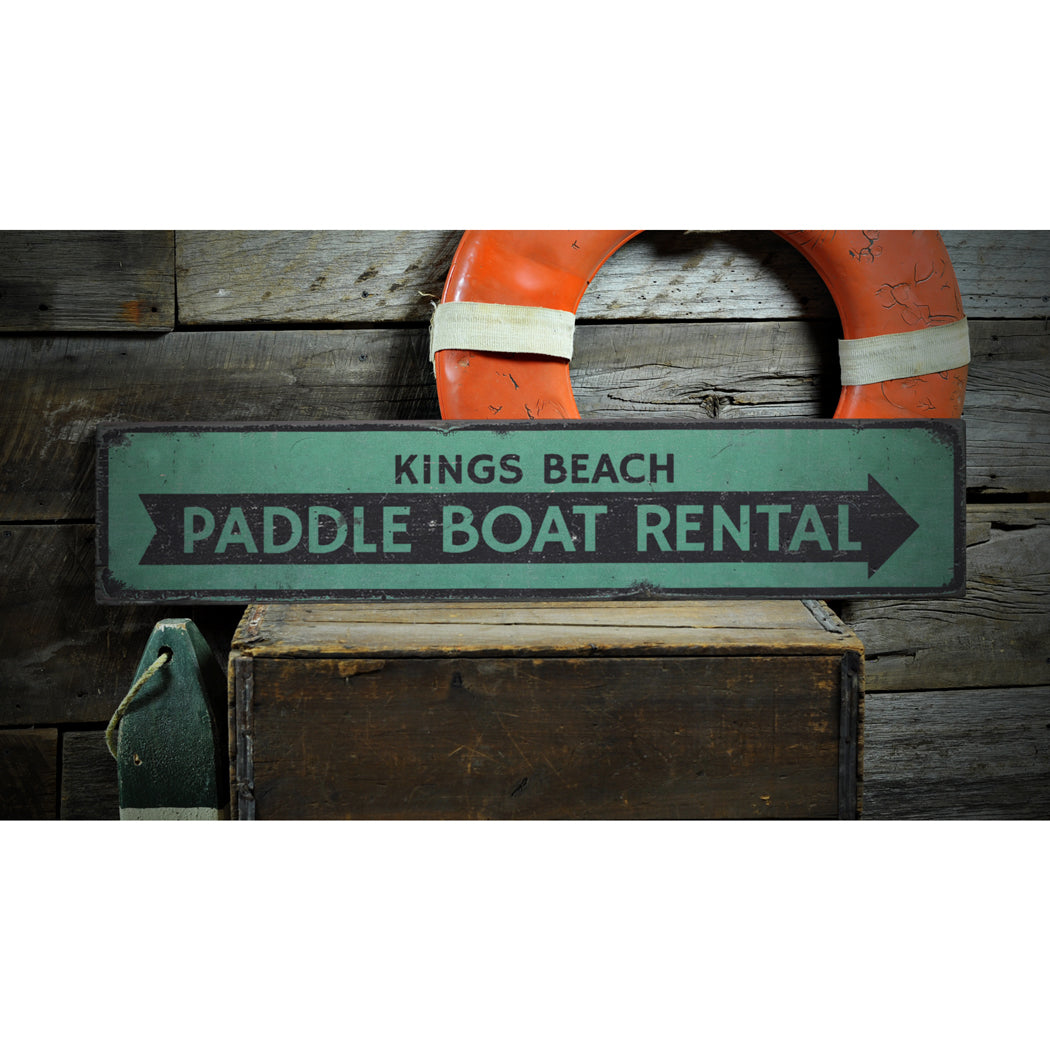 Paddle Boat Rental Rustic Wood Sign