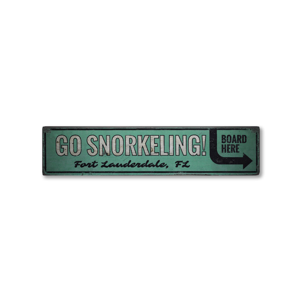 Go Snorkeling Rustic Wood Sign