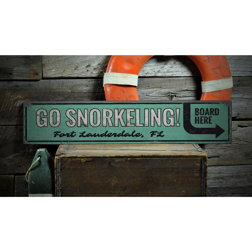 Go Snorkeling Rustic Wood Sign