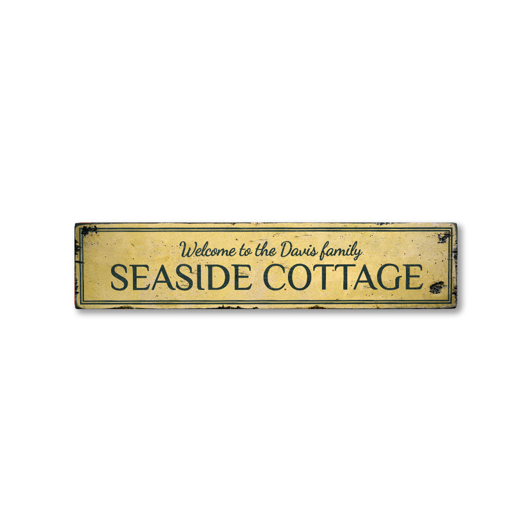 Seaside Cottage Rustic Wood Sign