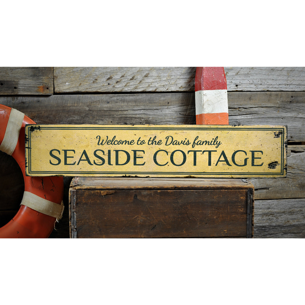 Seaside Cottage Rustic Wood Sign