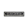 Surf Swim Arrow Rustic Wood Sign