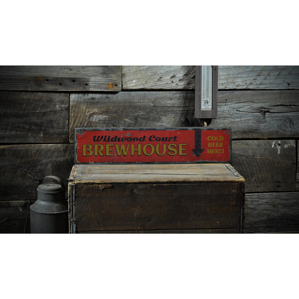 Brewhouse Rustic Wood Sign