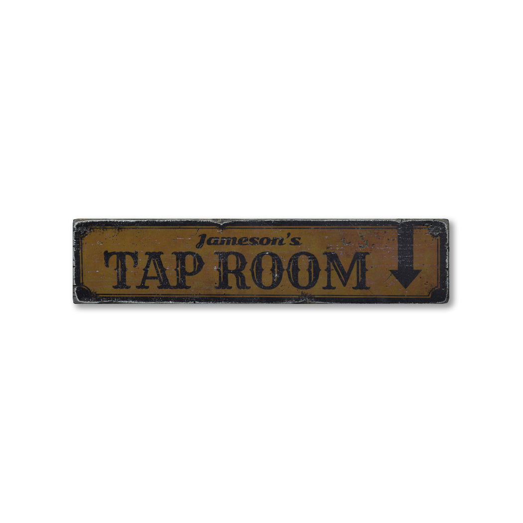 Tap Room Rustic Wood Sign