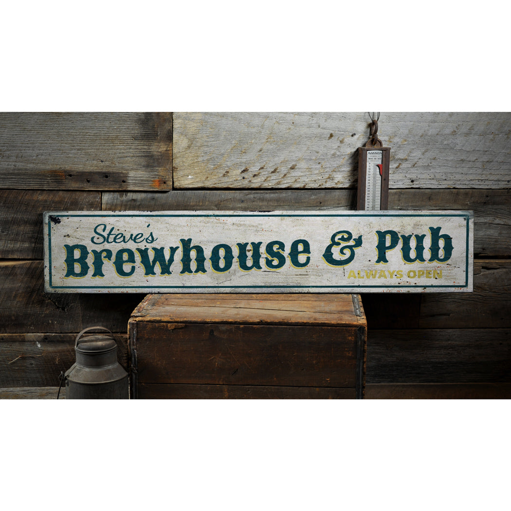 Brewhouse & Pub Rustic Wood Sign