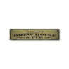 Pub & Brewhouse Address Rustic Wood Sign