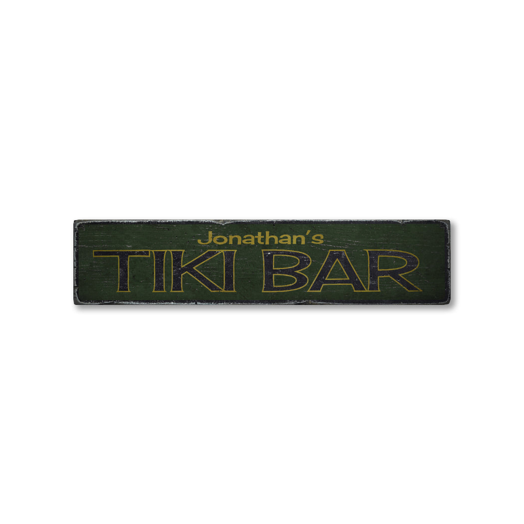 Tiki Rustic Wood Sign