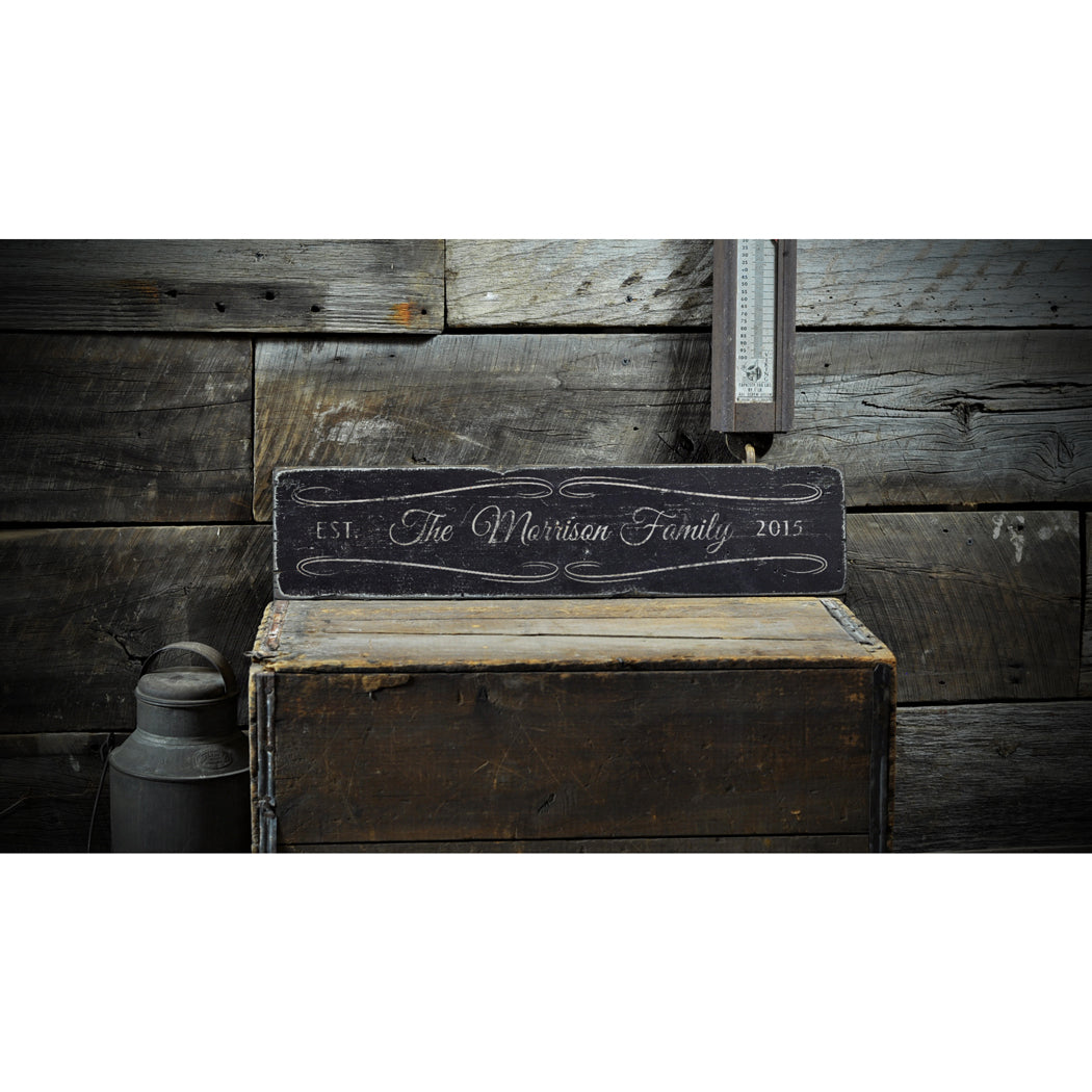 Last Name Wedding Rustic Wood Sign