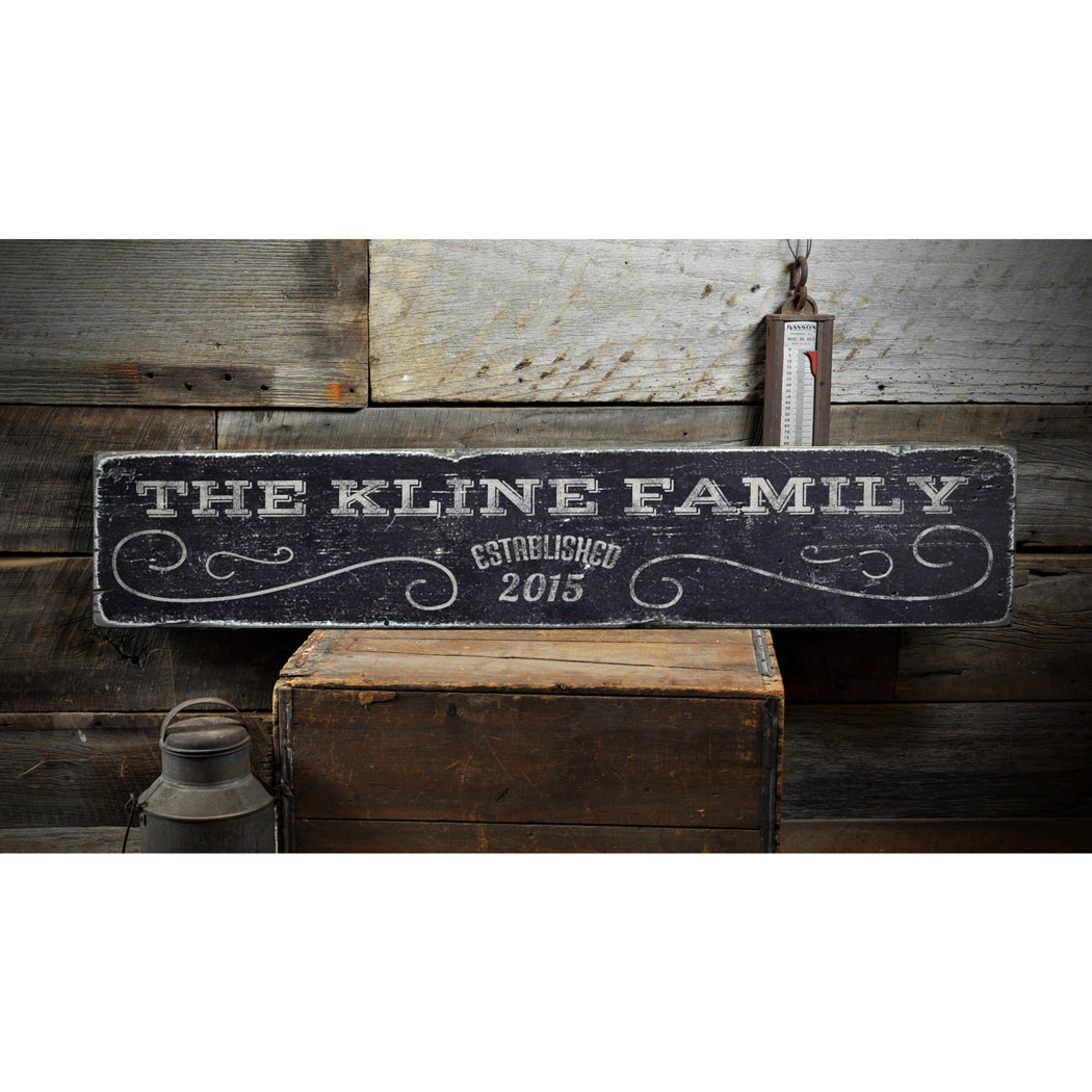 Family Name Door Rustic Wood Sign