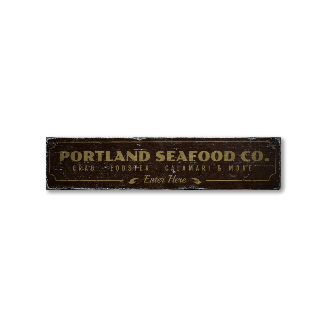 Seafood Company Rustic Wood Sign