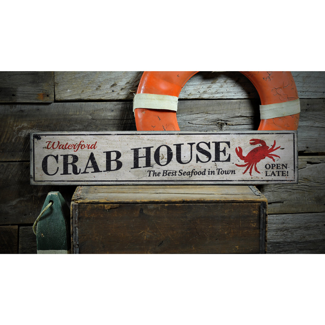 Fresh Crab House Rustic Wood Sign