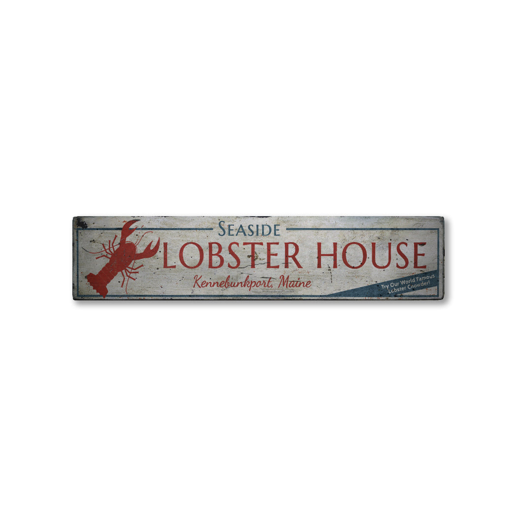 Seaside Lobster House Rustic Wood Sign