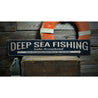 Deep Sea Fishing Arrow Rustic Wood Sign