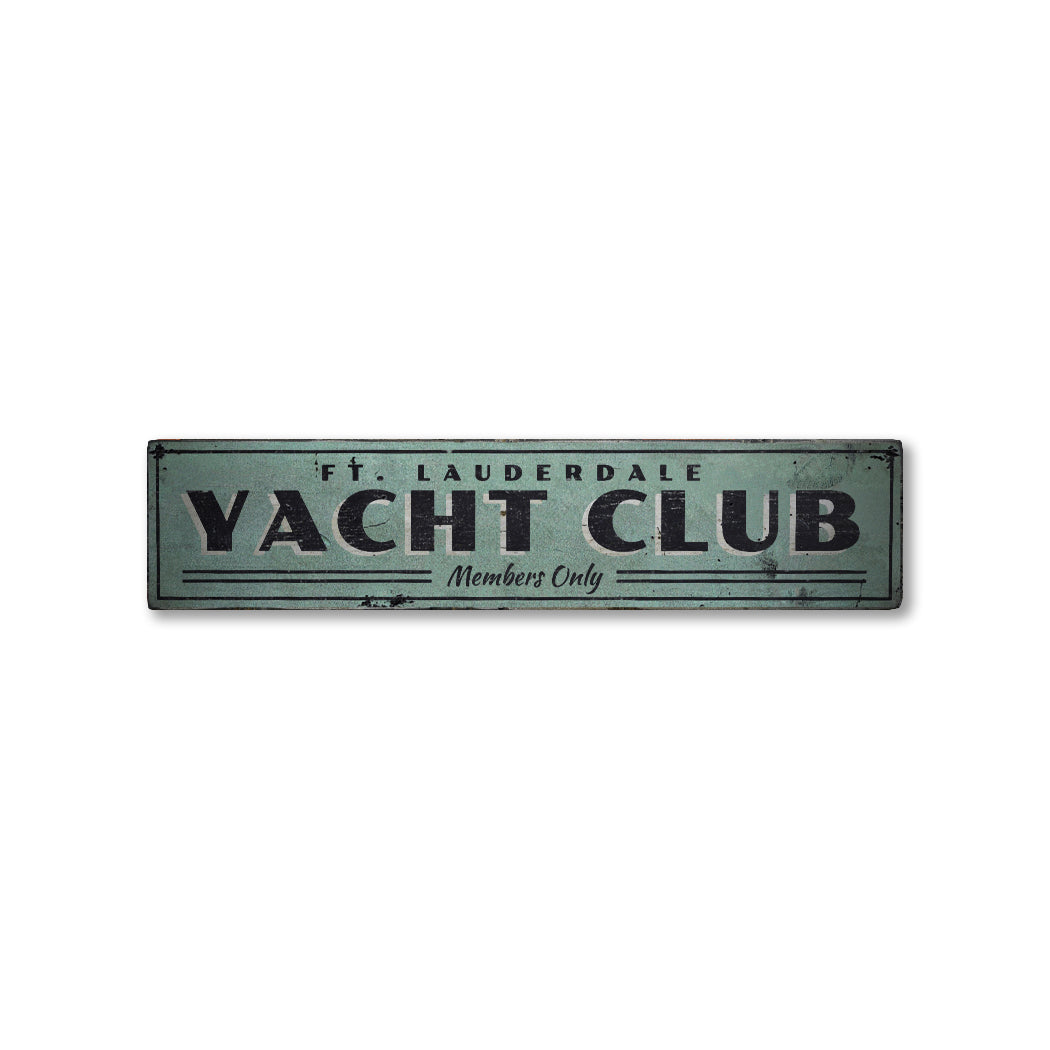 Yacht Club Rustic Wood Sign