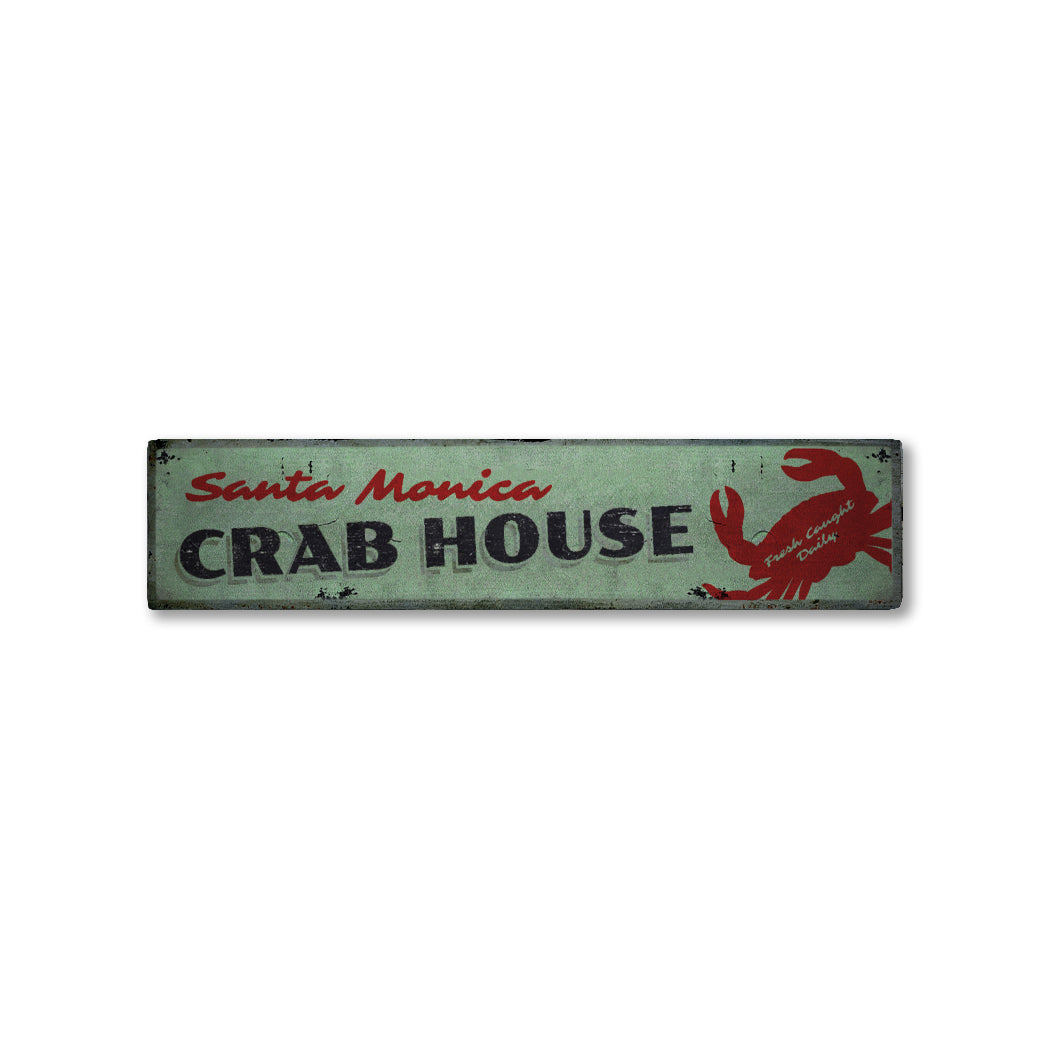 Fresh Crab Caught Daily Rustic Wood Sign