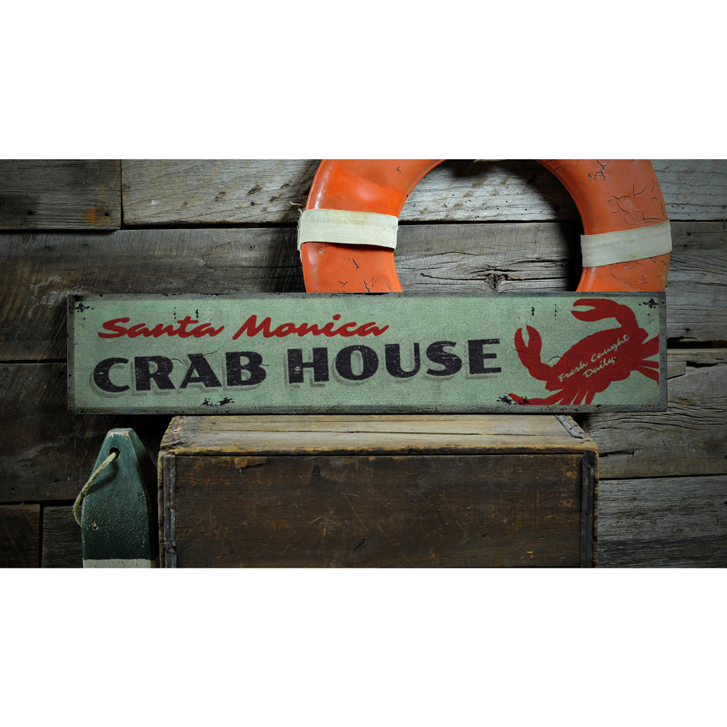 Fresh Crab Caught Daily Rustic Wood Sign