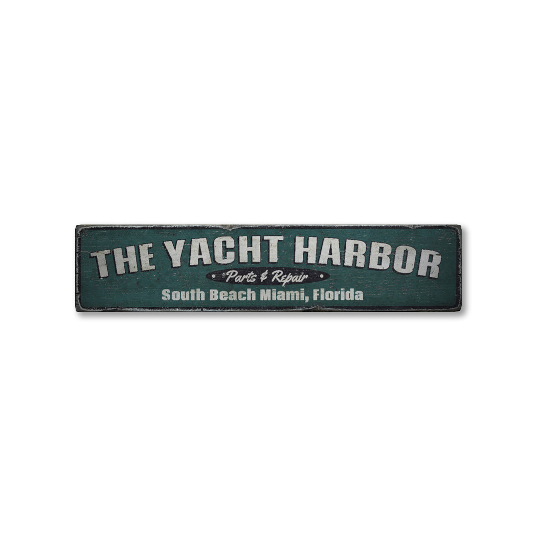 Yacht Harbor Rustic Wood Sign