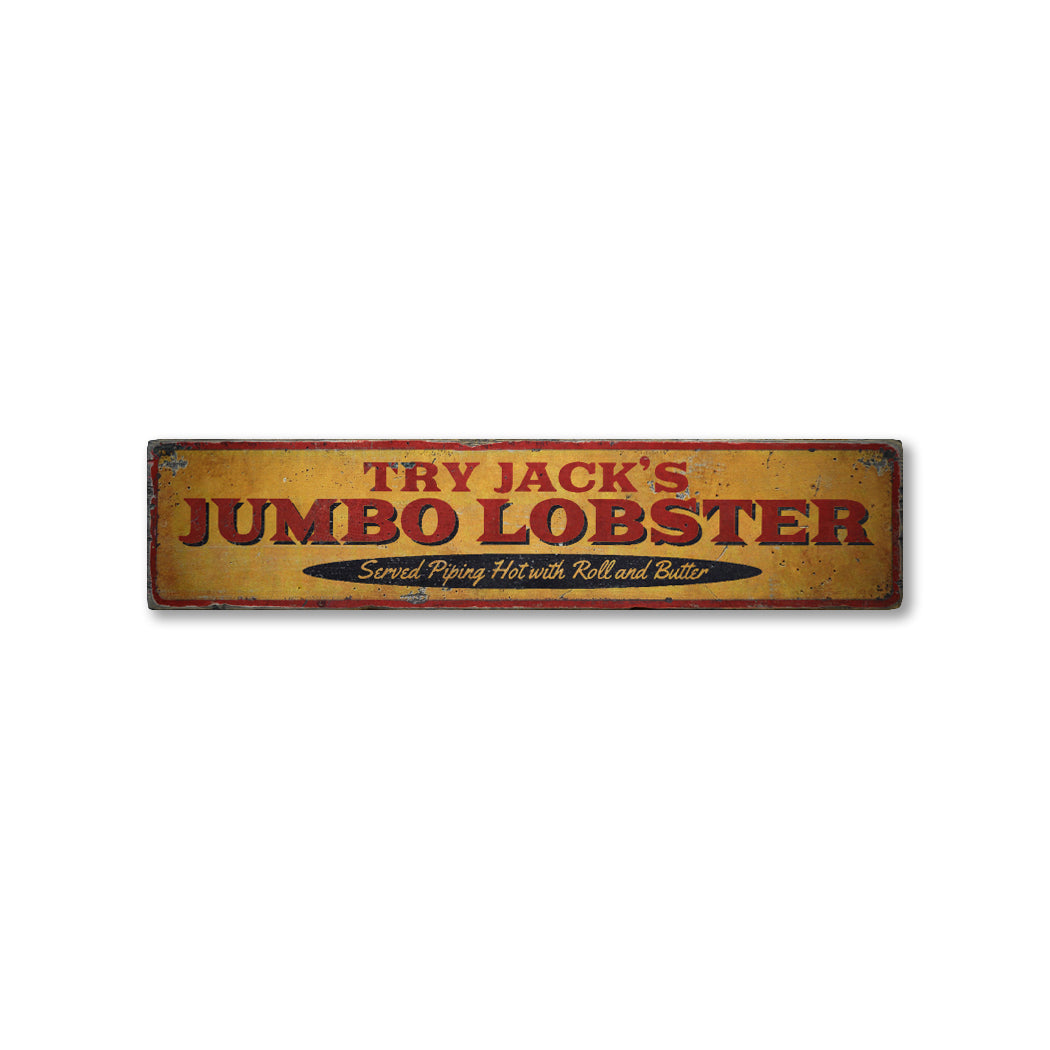 Jumbo Lobster Rustic Wood Sign