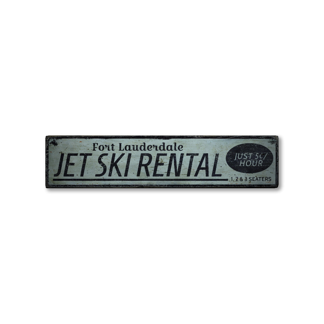 Jet Ski Rental Location Rustic Wood Sign