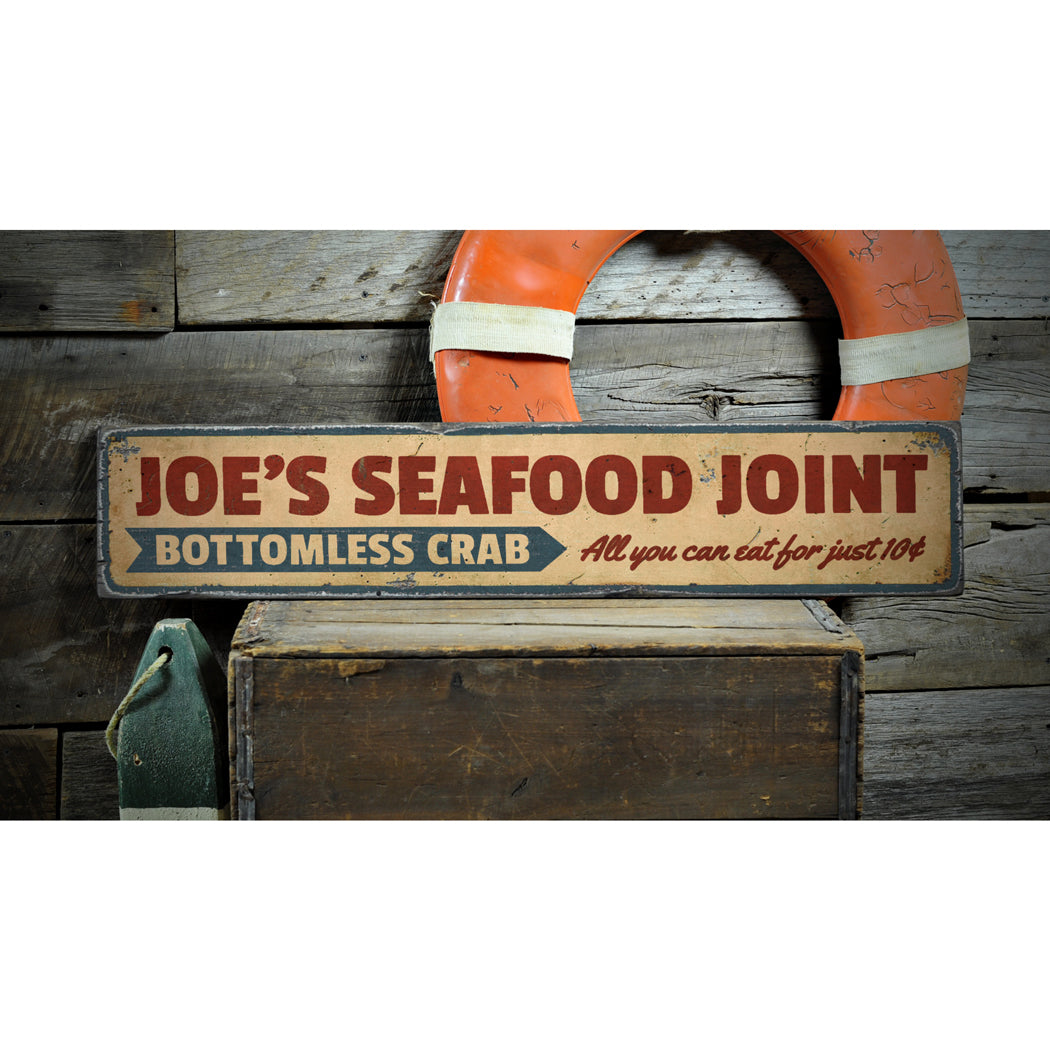 Seafood Joint Rustic Wood Sign