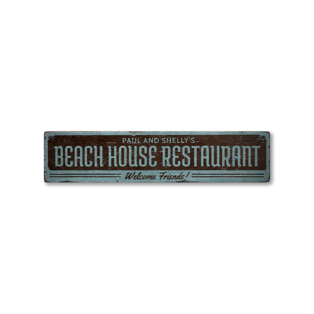 Beach House Restaurant Rustic Wood Sign