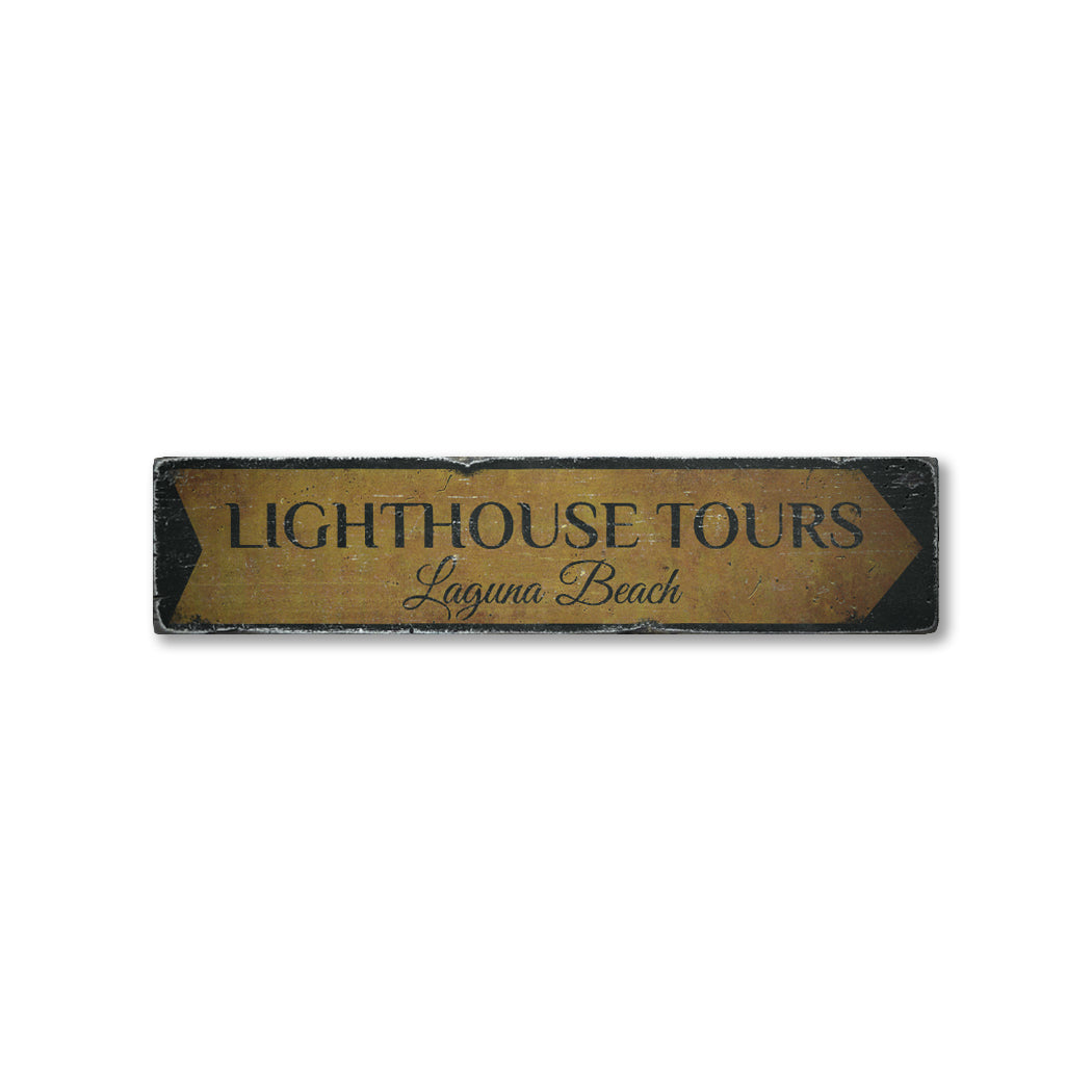 Lighthouse Tours Rustic Wood Sign